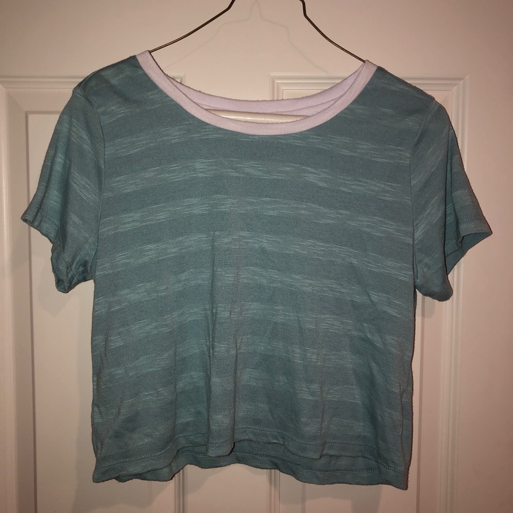 blue striped t-shirt